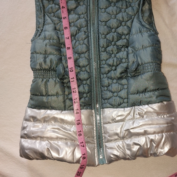 Quilted Vest with Faux Fur Lined Hood, EUC, by Little Lass - Picture 11 of 12